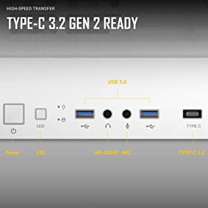Antec Dark League DP505 White, High-Airflow Mesh Front Panel, 3 x 120mm ARGB Fans, ARGB &amp; PWM Hub, 8 x Rubber Grommets &amp; 3 x Cable Ties, Type-C 3.2 Gen2, GPU Bracket, Mid-Tower E-ATX Gaming Case