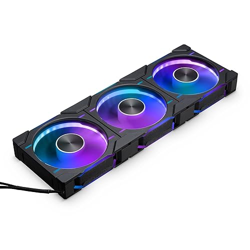 Phanteks D30-120 120x120x30mm PWM Case Fan, 250-2000 RPM, 61.5 CFM, 2.72 mm H2O, 31.8 dB(A), 3-Pin JST D-RGB, Compatible with Desktop, Radiator REVERSED, TRIPLE