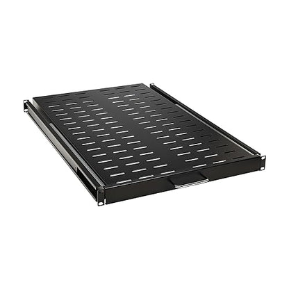 Tripp Lite 1U Sliding Steel Server Rack Enclosure Shelf, Vented Airflow Design, Mount Hardware Included, 28.3 inch Depth, 50 lb / 23 Kg Capacity, 5-Year Warranty (SRSHELF4PSLVENT)