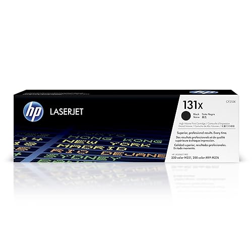 HP 131X Black High-yield Toner Cartridge | Works with HP LaserJet Pro 200 color M251 Series, HP LaserJet Pro 200 color MFP M276 Series | CF210X 1 Pack Black (high yield)