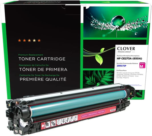 Clover imaging group Clover Remanufactured Toner Cartridge for HP 650A CE273A | Magenta Magenta 15,000