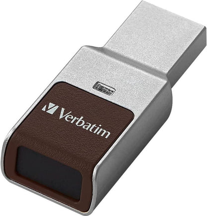 Verbatim 64GB Fingerprint Secure USB 3.0 Flash Drive with AES 256 Hardware Encryption – Silver