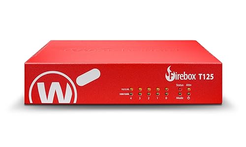 WatchGuard Firebox T125 with 1 Year Basic Security Suite - Tabletop Firewall, 1x 2.5Gb + 4X 1Gb Ports, High-Speed Security for Branch Offices (WGT125031)