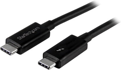 StarTech.com 20Gbps Thunderbolt 3 Cable - 3.3ft/1m - Black - 4k 60Hz - Certified TB3 USB-C to USB-C Charger Cord w/ 100W Power Delivery (TBLT3MM1M), Black 3ft 20Gbps | Black