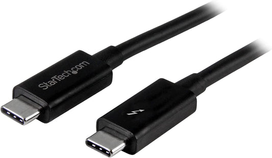 StarTech.com 20Gbps Thunderbolt 3 Cable - 3.3ft/1m - Black - 4k 60Hz - Certified TB3 USB-C to USB-C Charger Cord w/ 100W Power Delivery (TBLT3MM1M), Black 3ft 20Gbps | Black