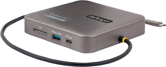 StarTech.com USB C Multiport Adapter, Dual 4K 60Hz HDMI 2.0b, HDR10, 2X 10Gbps USB Hub, 100W PD Pass-Through, GbE, SD, 14"/35cm Cable, Mini Dock, Laptop Docking Station, Win/Mac (102B-USBC-MULTIPORT) Dual HDMI 4K 60Hz 10 Gbps