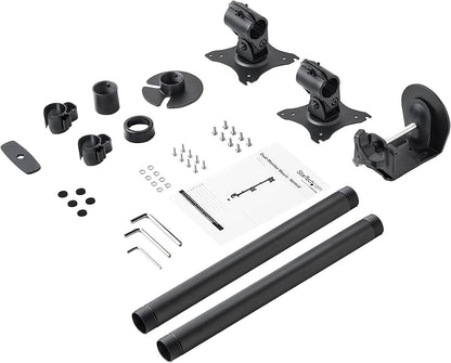 StarTech.com Vertical Desk Mount Dual Monitor Arm - for Monitors 13 to 27 - Adjustable - Desk Clamp/Grommet-Hole Mount - Dual VESA Monitors - Black (ARMDUALV)