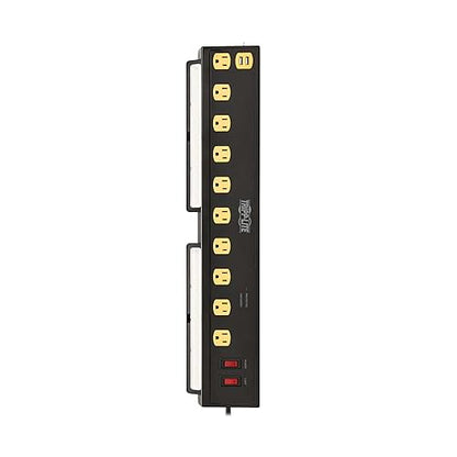 Tripp Lite Heavy Duty Surge Protector Power Strip with Work Lights, 10-Outlets for Industrial & Garage, 2 USB Ports, 10ft Power Cord, 4500 Joules, 150,000 Insurance (TLP1010USB)