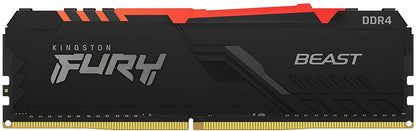 Kingston FURY Beast RGB 16GB 3200MHz DDR4 CL16 Desktop Memory Single Stick KF432C16BBA/16 3200MHz 16GB RGB