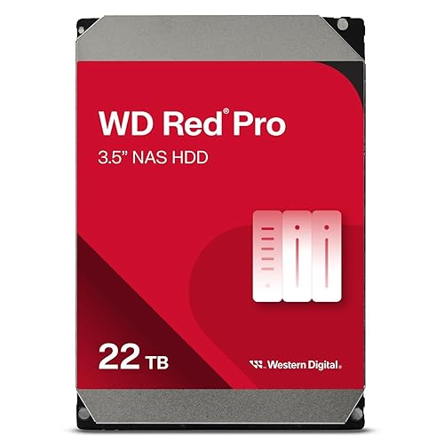 Western Digital 22TB WD Red Pro NAS Internal Hard Drive HDD - 7200 RPM, SATA 6 Gb/s, CMR, 512 MB Cache, 3.5" - WD221KFGX 22TB Red Pro