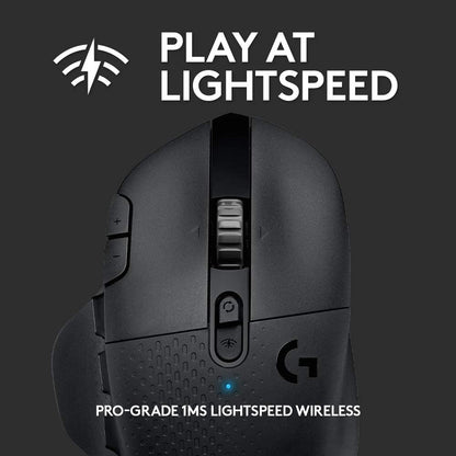 Logitech G604 LIGHTSPEED Wireless Gaming Mouse with 15 programmable controls, up to 240 hour battery life, dual wireless connectivity modes, hyper-fast scroll wheel - Black Mouse Only