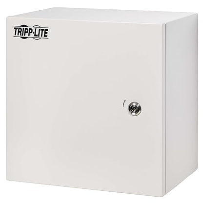 Tripp Lite Outdoor Steel Industrial Electrical Enclosure Junction Lock Box, 14 x 14 x 10, Gray, Weather & Dust Resistant, UL Certified NEMA 4 Compliant, Mounting Plate, 5-Year Warranty (SRIN4141410)