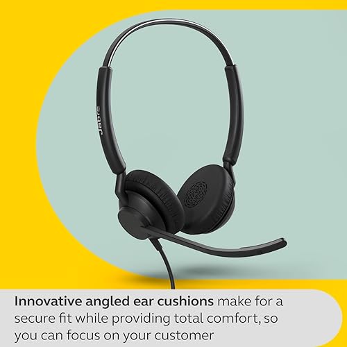 Jabra Engage 40 Wired Stereo Headset with Inline Call Control - Noise-Cancelling 2-Mic Technology, and USB-A Cable - Works With All Leading Unified Communications Platforms Such As Zoom, Unify - Black Stereo w/ Link UC (USB-A)