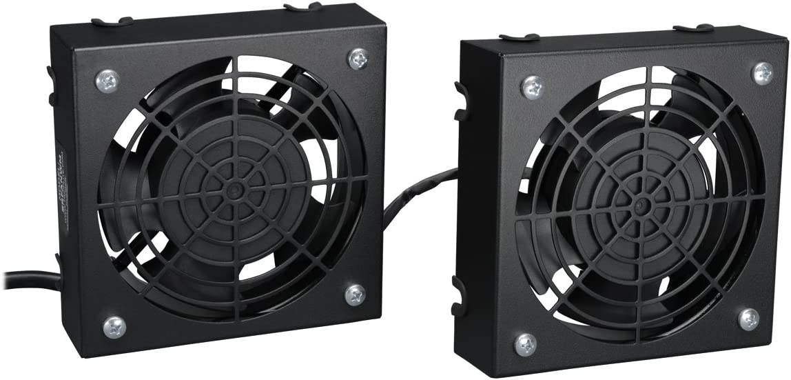 Tripp Lite Wall-Mount Roof Fan Kit, 2 High-Performance Fans, 120V, 210 CFM, 5-15P Plug, 2-Year Warranty (SRFANWM)
