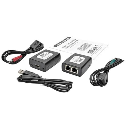 Tripp Lite HDMI Over Dual Cat5/6 Extender Kit with IR Control, Transmitter & Receiver, 1080p at 60 Hz (B125-101-60-IRU) HDMI + IR Control (Bus Powered)