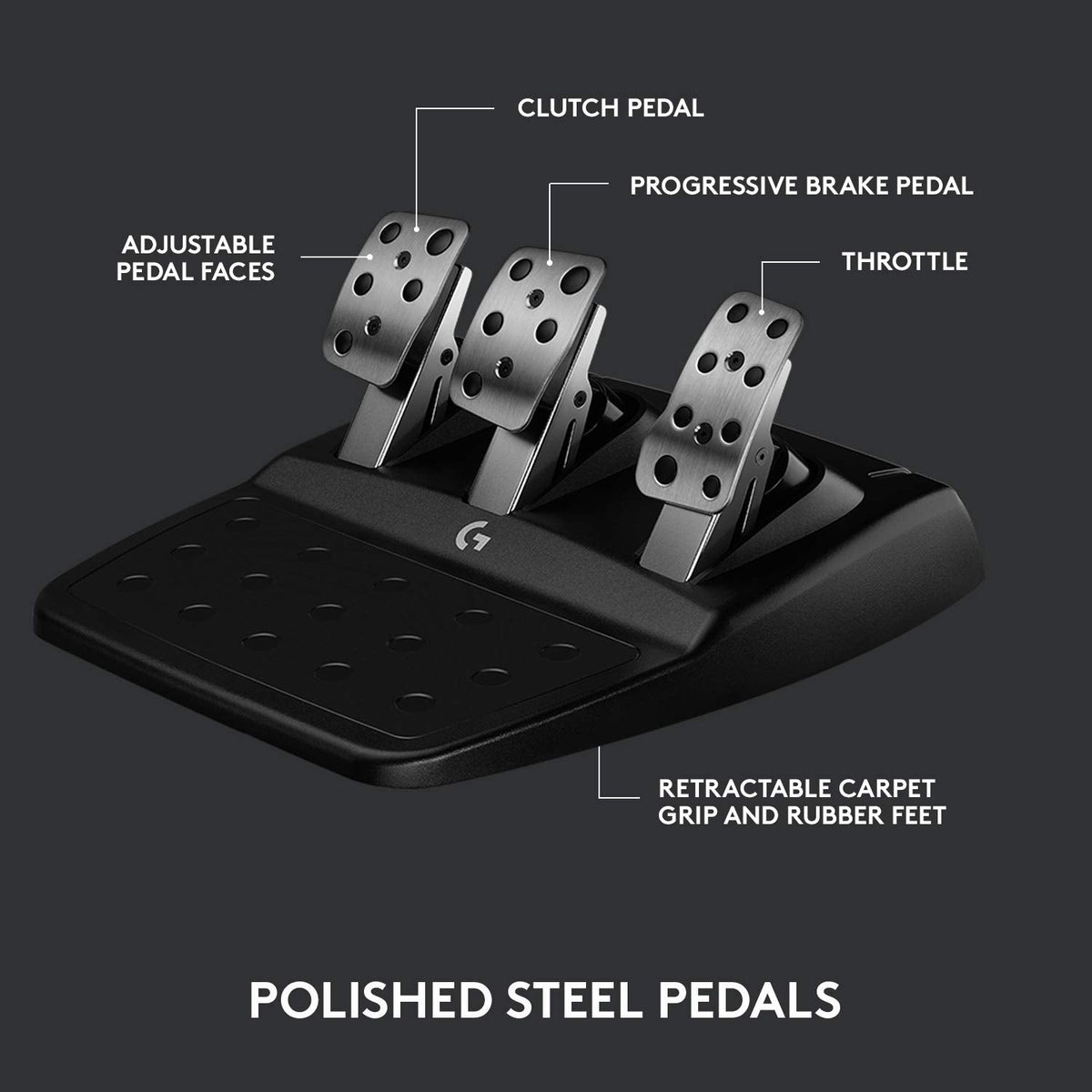 Logitech G923 Racing Wheel and Pedals for PS 5, PS4 and PC featuring TRUEFORCE up to 1000 Hz Force Feedback, Responsive Pedal, Dual Clutch Launch Control, and Genuine Leather Wheel Cover PlayStation|PC Wheel Only