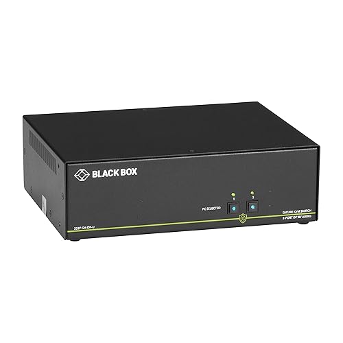 Black Box NIAP 3.0 Secure 2-Port Single-Head DisplayPort KVM Switch - 2 Computer(s) - 1 Local User(s) - 3840 x 2160 - 4 x USB - 3 x DisplayPort - Desktop - TAA Compliant