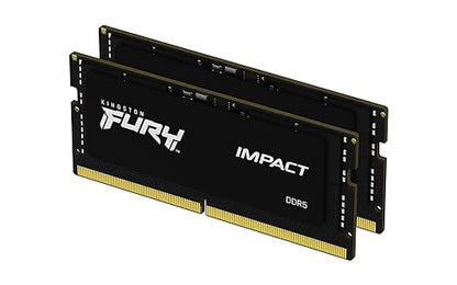 Kingston Fury Impact 32GB (2x16GB) 5600MT/s DDR5 CL40 Laptop Memory Kit of 2 | Lower Power Comsumption | Intel XMP 3.0 | Plug N Play | KF556S40IBK2-32