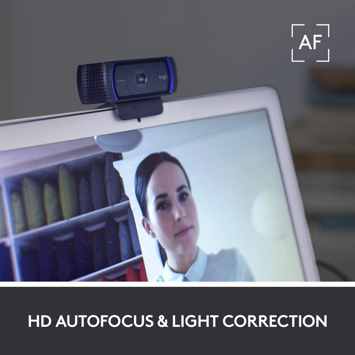 Logitech C920S HD Pro Webcam, Full HD 1080p/30fps Video Calling, Clear Stereo Audio, HD Light Correction, Privacy Shutter, Works with Skype, Zoom, FaceTime, Hangouts, PC/Mac/Laptop/Tablet/XBox - Black