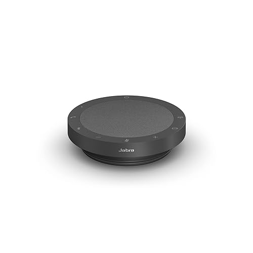 Jabra Speak2 55 Wireless Bluetooth Speakerphone - Compact and Portable Speaker with 4 Noise-Cancelling Mics, Full-Range 50mm Speaker & Wideband Audio - Certified for Zoom and Google Meet - Dark Grey UC Speak2 55