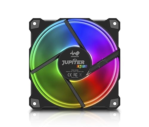 InWin Jupiter AJ120 Addressable RGB Single Pack 120mm High Performance and Airflow Cooling Computer Case Fan