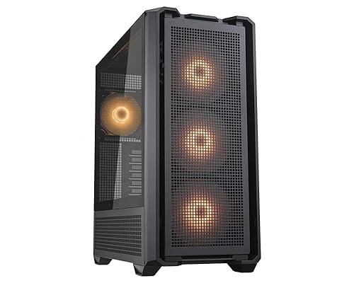 Cougar MX600 RGB PC Gaming Case Full Tower - Mini ITX/Micro ATX/ATX/CEB/E-ATX Motherboards with Transparent Side Panel, 3 x 140mm ARGB Fans Front & 1x 120mm ARGB Fan Rear Pre-Installed, Black