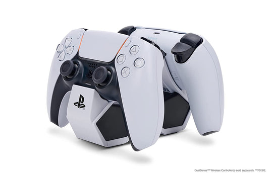 PowerA Twin Charging Station for Dualsense Wireless Controllers, Charge, Sony PlayStation, PS5, Officially Licensed PlayStation 5 Charging Station