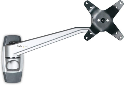 StarTech.com Wall Mount Monitor Arm - Premium - 10.2 Single Swivel - Supports Monitors 12 to 34 - VESA Monitor Wall Mount Bracket - Silver (ARMWALLDS2) Single-Swivel Silver