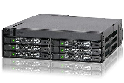 ICY DOCK 6 Bay 2.5 SAS/SATA SSD/HDD & Ultra Slim Optical Disk Drive CD DVD ROM Backplane Enclosure for External 5.25 Bay | ToughArmor MB606SPO-B 6 Bays + ODD