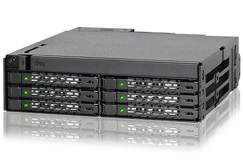 ICY DOCK 6 Bay 2.5 SAS/SATA SSD/HDD & Ultra Slim Optical Disk Drive CD DVD ROM Backplane Enclosure for External 5.25 Bay | ToughArmor MB606SPO-B 6 Bays + ODD
