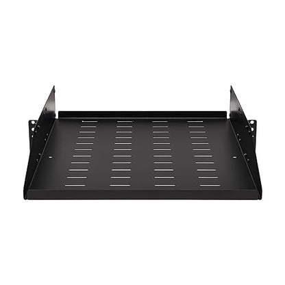 Tripp Lite 2U Universal Mount Server Rack Enclosure Shelf, Black Steel, Vented Airflow Design, Mount Hardware Included, 21.7 inch Depth, 100 lbs / 45 kg Capacity, 5-Year Warranty (SRSHELF2PUNIV)