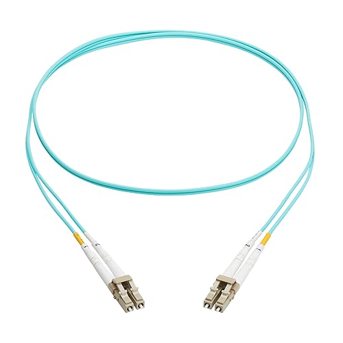 Eaton Tripp Lite Series Fiber Patch Cable, 2 Meters / 6.6 Feet, LC to LC Fiber Optic Cable, 10Gb OM3 Multimode Duplex, 50/125um, Aqua, TAA Compliant, Lifetime Manufacturer's Warranty (N820-02M-TAA)