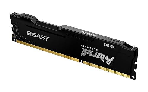 Kingston Fury Beast Black 8 GB 1600 MHz DDR3 CL10 Desktop Memory Single Module KF316C10BB/8