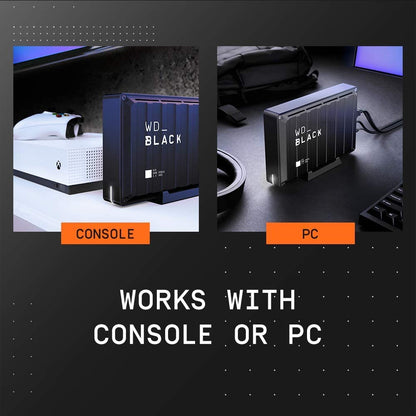 Western digital WD_BLACK 8TB D10 Game Drive - Portable External Hard Drive HDD Compatible with Playstation, Xbox, PC, &amp; Mac - WDBA3P0080HBK-NESN 8TB PC, PS4, &amp; Xbox Hard Drive