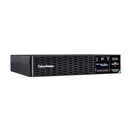 CyberPower PR2000RT2UN Smart App Sinewave UPS System, 2000VA/2000W, 8 Outlets, 2U Rack/Tower, RMCARD205 Pre-Installed 2000VA NET