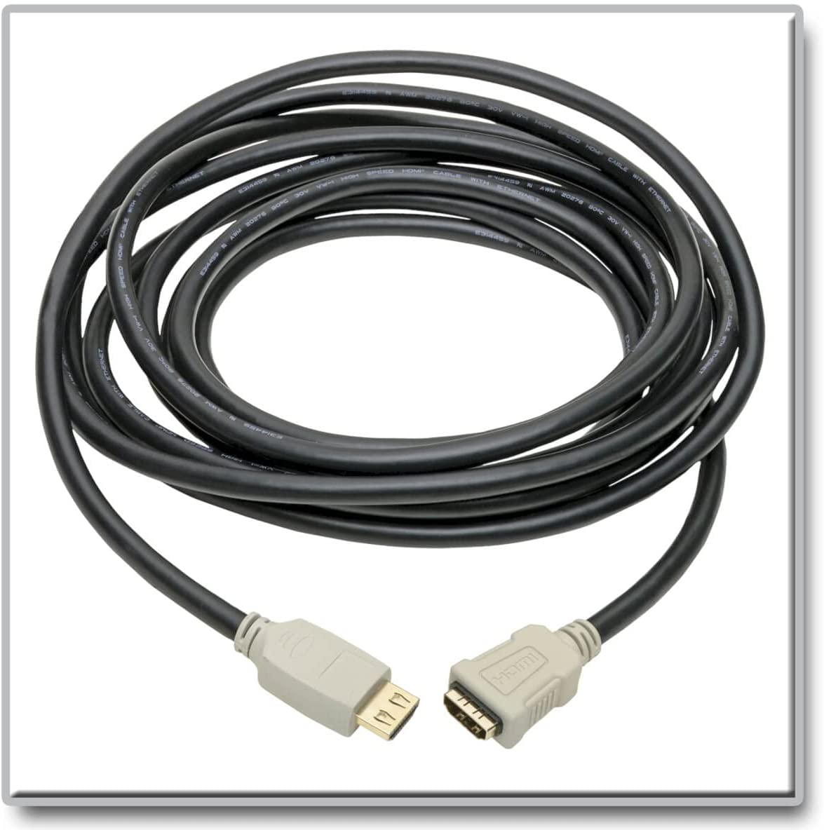 Tripp Lite High Speed 4K HDMI 2.0b Extender Cable with Gripping Connectors (M/F), Black, 15 ft. (P569-015-2B-MF)