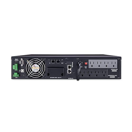 CyberPower OL1000RTXL2UN Smart App Online UPS System, 1000VA/900W, 8 Outlets, 2U Rack/Tower + Pre-Installed SNMP Card Network Card 1000VA