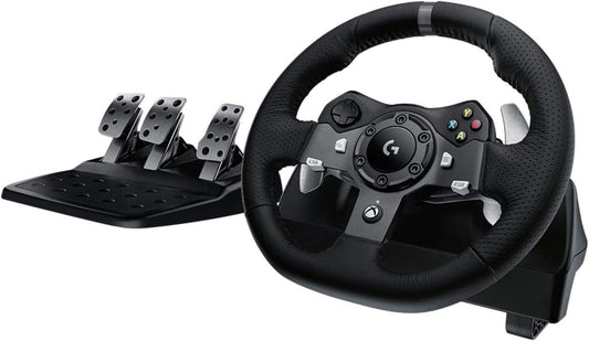 Logitech G920 Driving Force Racing Wheel and Floor Pedals, Real Force Feedback, Stainless Steel Paddle Shifters, Leather Steering Wheel Cover for Xbox Series X|S, Xbox One, PC, Mac - Black Wheel Only