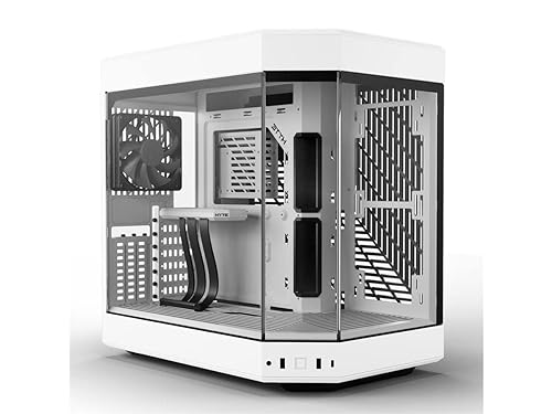 HYTE Y60 Modern Aesthetic Dual Chamber Panoramic Tempered Glass Mid-Tower ATX Computer Gaming Case with PCIE 4.0 Riser Cable Included, Snow White (CS-HYTE-Y60-WW)