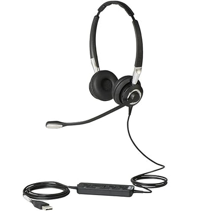 Jabra 2400 II USB Duo CC Wired Call Center Headset for Softphone with Noise Cancelling Microphone, Optimized for Unified Communication