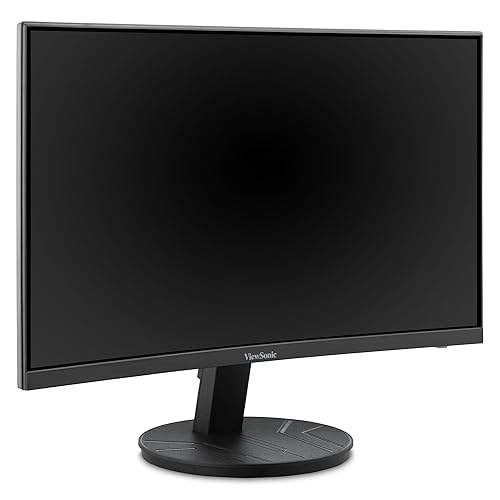 ViewSonic VA2416C 24 Inch Full HD 1080p Frameless Curved Monitor with Variable Refresh Rate, Eye Care, HDMI, and DisplayPort Inputs for Home and Office