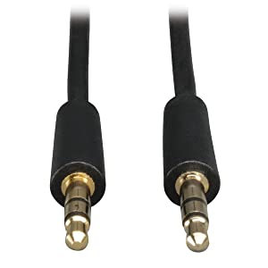 Tripp Lite 3.5mm Mini Stereo Audio Cable for Microphones, Speakers and Headphones (M/M) 6-ft.(P312-006) 6 feet