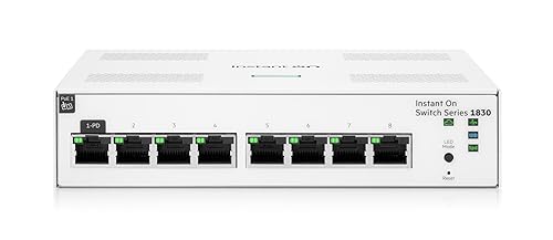 Aruba Instant On 1830 8-Port Gb Smart Switch | Fanless | US Cord (JL810A#ABA)