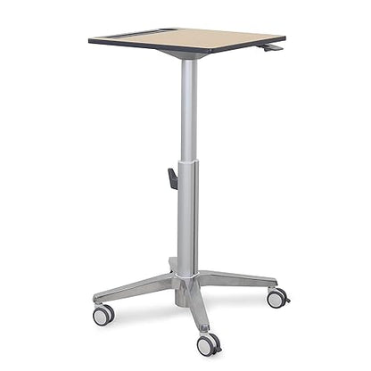Ergotron – Mobile Standing Desk, Adjustable Height Small Rolling Laptop Computer Sit Stand Desk with Wheels for Classroom, Office, Medical or Home Use – Adjusts from 29 to 45 Inches – Maple Short Maple