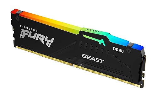 Kingston Fury Beast DDR5 RGB 16GB 4800MT/s DDR5 CL38 DIMM Desktop Gaming Memory Single Module - KF548C38BBA-16
