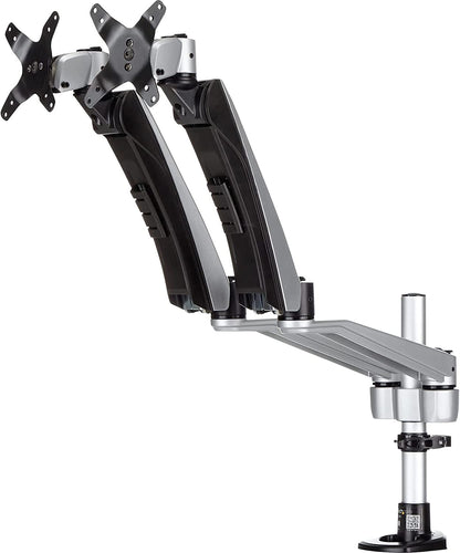 StarTech.com Desk Mount Dual Monitor Arm - Articulating - Supports VESA Monitors 12'' to 30'' - Adjustable - Grommet/Desk Mount - Premium - Silver (ARMDUAL30)