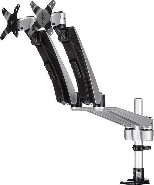 StarTech.com Desk Mount Dual Monitor Arm - Articulating - Supports VESA Monitors 12'' to 30'' - Adjustable - Grommet/Desk Mount - Premium - Silver (ARMDUAL30)