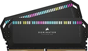 Corsair Dominator Platinum RGB DDR5 32GB (2x16GB) 6200MHz C36 Intel Optimized Desktop Memory (Onboard Voltage Regulation, Patented CORSAIR DHX Cooling, 12 Ultra-Bright CAPELLIX RGB LEDs) Black 6200 MHz 32GB (2x16GB) Black