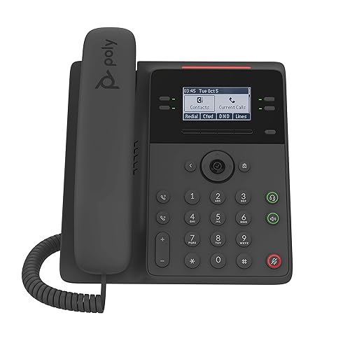 Poly Edge B30 IP Desk Phone, PoE (Polycom) - Open SIP - Connect to 16 Lines - Power Over Ethernet - Acoustic Fence Technology - RJ9 and 3.5mm Headset Ports - Illuminated Keys Where You Need Them