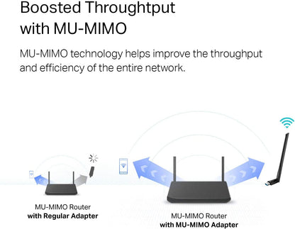 TP-Link USB WiFi Adapter for Desktop PC, AC1300Mbps USB 3.0 WiFi Dual Band Network Adapter with 2.4GHz/5GHz High Gain Antenna(Archer T3U Plus), MU-MIMO, Windows 11/10/8.1/8/7/XP, Mac OS 10.9-10.15